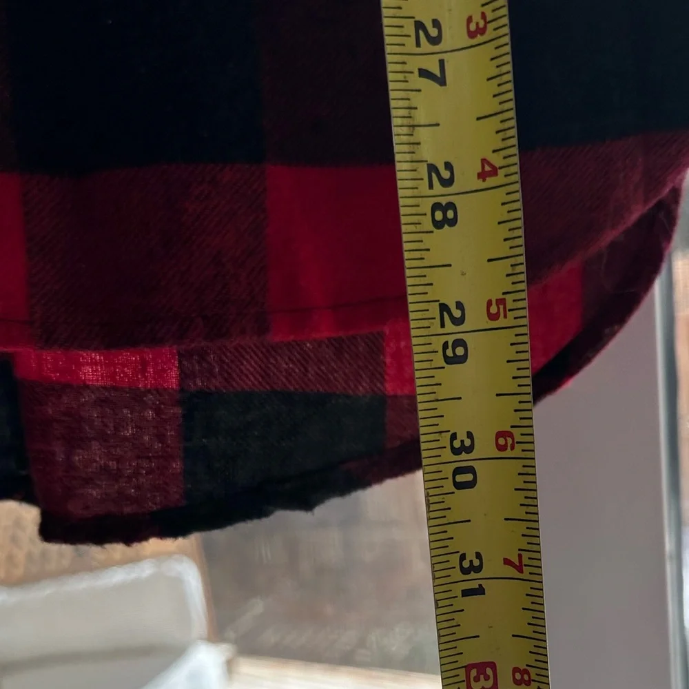 Burnside Vintage Plaid Boyfriend Flannel Shirt Red Black Large Huskers Nebraska - Picture 16 of 16